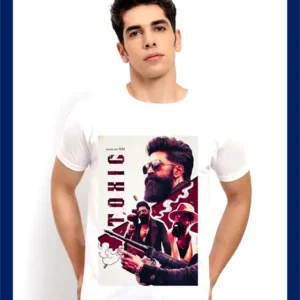 HamsaMART.com Men Solid Round Neck Polyester White T-Shirt